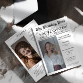 Invitation Unique 20e anniversaire de la fête Journal Couvert