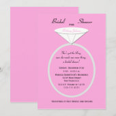 Invitation unique à la douche nuptiale en anneau r (Devant / Derrière)