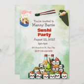 Invitation unique à la fête du Sushi (Devant / Derrière)