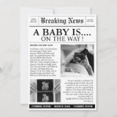 Invitation unique au baby shower de journal (Devant)