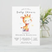 Invitation Unique Baby shower de Giraffe Editable (Debout devant)