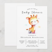 Invitation Unique Baby shower de Giraffe Editable (Devant / Derrière)