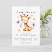 Invitation Unique Baby shower de Giraffe Imprimable (Debout devant)