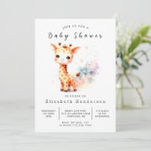 Invitation Unique Baby shower en ligne de la Giraffe (Debout devant)