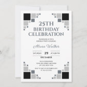 Invitation Unique Black Grey Digital Frame Corner Anniversair (Devant)