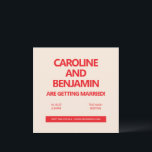 Invitation Unique Bold Red Text Modern Minimalist Wedding<br><div class="desc">Announce your special day in style with this modern and minimalist wedding invitation. Featuring bold, red typography on a soft, neutral background, this design keeps it simple while making a strong statement. Perfect for couples planning a contemporary wedding, this invitation exudes sophistication with its clean lines and straightforward layout. Whether...</div>
