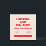 Invitation Unique Bold Red Text Modern Minimalist Wedding<br><div class="desc">Announce your special day in style with this modern and minimalist wedding invitation. Featuring bold, red typography on a soft, neutral background, this design keeps it simple while making a strong statement. Perfect for couples planning a contemporary wedding, this invitation exudes sophistication with its clean lines and straightforward layout. Whether...</div>