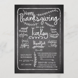 Invitation unique Chalkboard Thanksgiving Diner