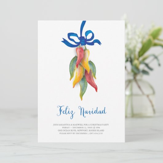 Invitation unique Chili Pepper Christmas (Debout devant)