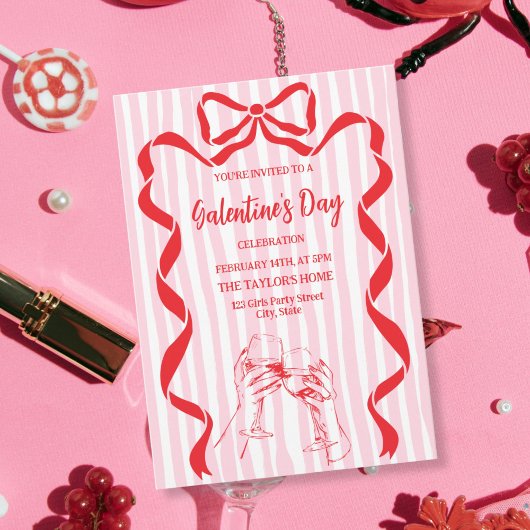 Invitation Unique Cocktail Galentine's Day Party Brunch 