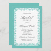 Invitation Unique Creative Aqua Fête des mariées Turquoise (Devant / Derrière)