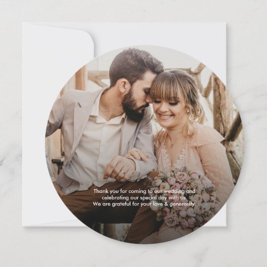 Invitation Unique Custom Rustic Wood Slice Wedding Photo (Dos)