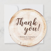 Invitation Unique Custom Rustic Wood Slice Wedding Photo (Devant)