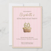 Invitation unique d'anniversaire des 60 ans pour e (Devant)
