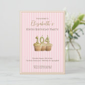 Invitation unique de 104e anniversaire en or rose (Debout devant)