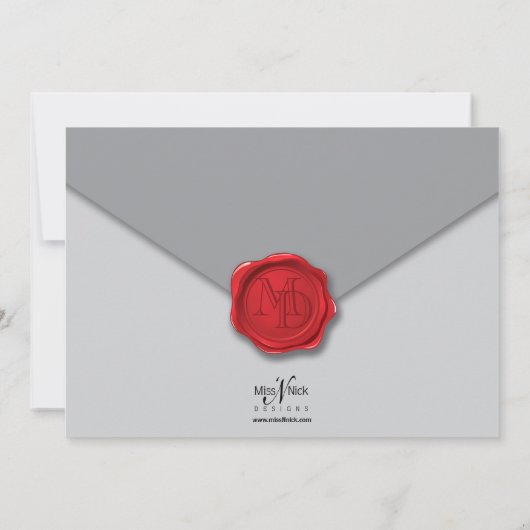 Invitation unique de "lettre" (Dos)