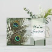 Invitation unique de plume de paon (Debout devant)