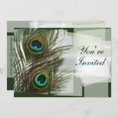 Invitation unique de plume de paon (Devant / Derrière)