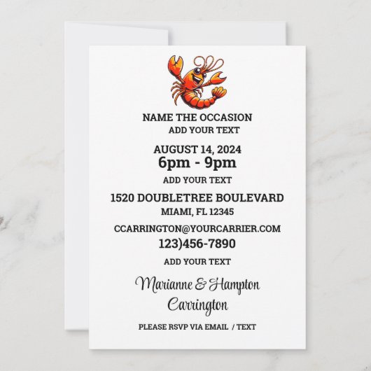 Invitation unique de rassemblement (Dos)