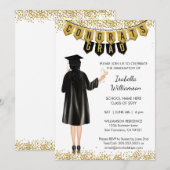 Invitation unique de remise de diplômes Cheveux no (Devant / Derrière)