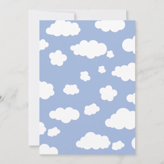 Invitation Unique Décontracté Fun Cloud Neuf 9 Cute Mariage m (Dos)