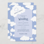 Invitation Unique Décontracté Fun Cloud Neuf 9 Cute Mariage m (Devant / Derrière)