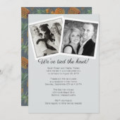 Invitation Unique Double Photo Mariage Réception Ananas (Devant / Derrière)
