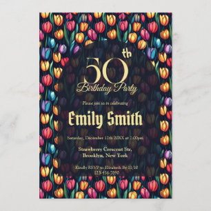 Invitation Unique esthétique de tulipe pour 5e anniversaire