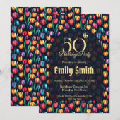Invitation Unique esthétique de tulipe pour 5e anniversaire (Devant / Derrière)