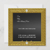 Invitation unique et élégante noir or (Dos)
