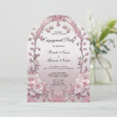 Invitation unique Fiançailles rose (Debout devant)