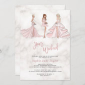 Invitation Unique fille Rose Gold Hens Bachelorette Week-end (Devant / Derrière)