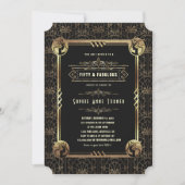 Invitation Unique Gold Noir Grand Gatsby Cinquante Et Fabuleu (Devant)