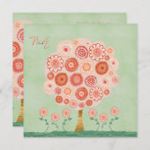 Invitation unique imprimable d'arbre de mandarine (Devant / Derrière)