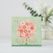 Invitation unique imprimable d'arbre de mandarine (Debout devant)