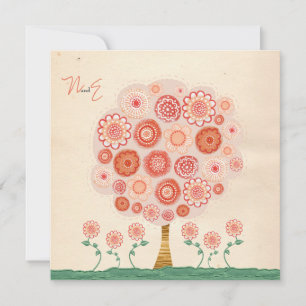 Invitation unique imprimable d'arbre de mandarine