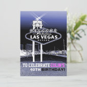 Invitation unique Las Vegas Anniversaire (Debout devant)