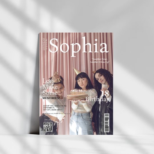 Invitation Unique Magazine couverture qr code 18e anniversair