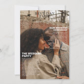 Invitation Unique Magazine détails chronologie photo mariage (Devant)