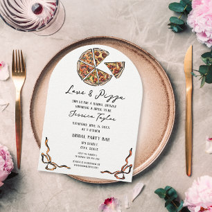 Invitation Unique main rouge tiré nuptiale Brunch Amour et pi