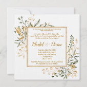 Invitation Unique Mariage Arabe Et Anglais À Deux Côtés (Dos)