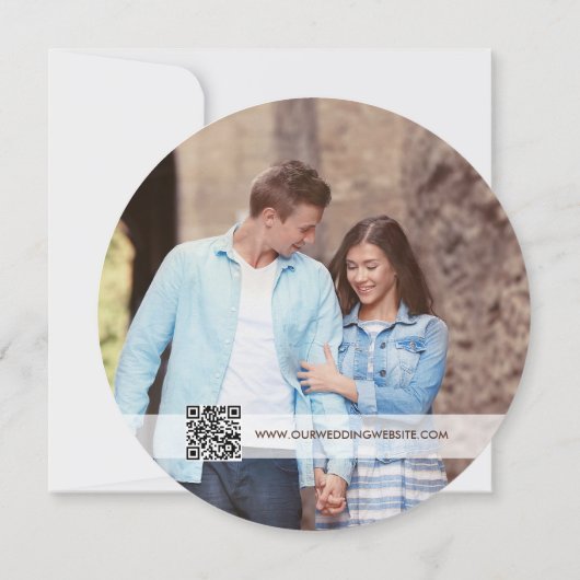 Invitation Unique Mariage rustique avec photo (Dos)