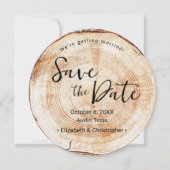 Invitation Unique mariage rustique en tranche de bois (Devant)