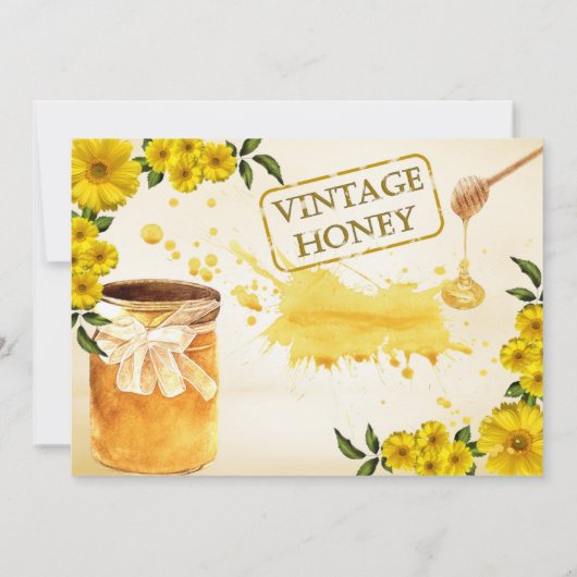 Invitation Unique miel, papillon jaune et Baby shower d'abeil (Dos)