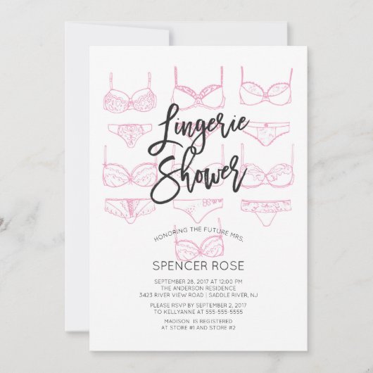 Invitation Unique Moderne Lingerie Douche (Devant)