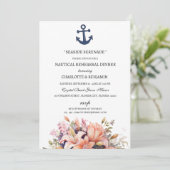 Invitation Unique Nautique Thème Plage Dîner De Répétition (Debout devant)