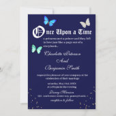 Invitation Unique Navy Blue Butterfly Fairytale Mariage (Devant)