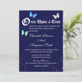 Invitation Unique Navy Blue Butterfly Fairytale Mariage (Debout devant)