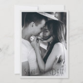 Invitation Unique Photo Couple Typographie Enregistrer La Dat (Devant)