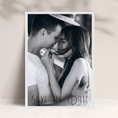 Invitation Unique Photo Couple Typographie Enregistrer La Dat